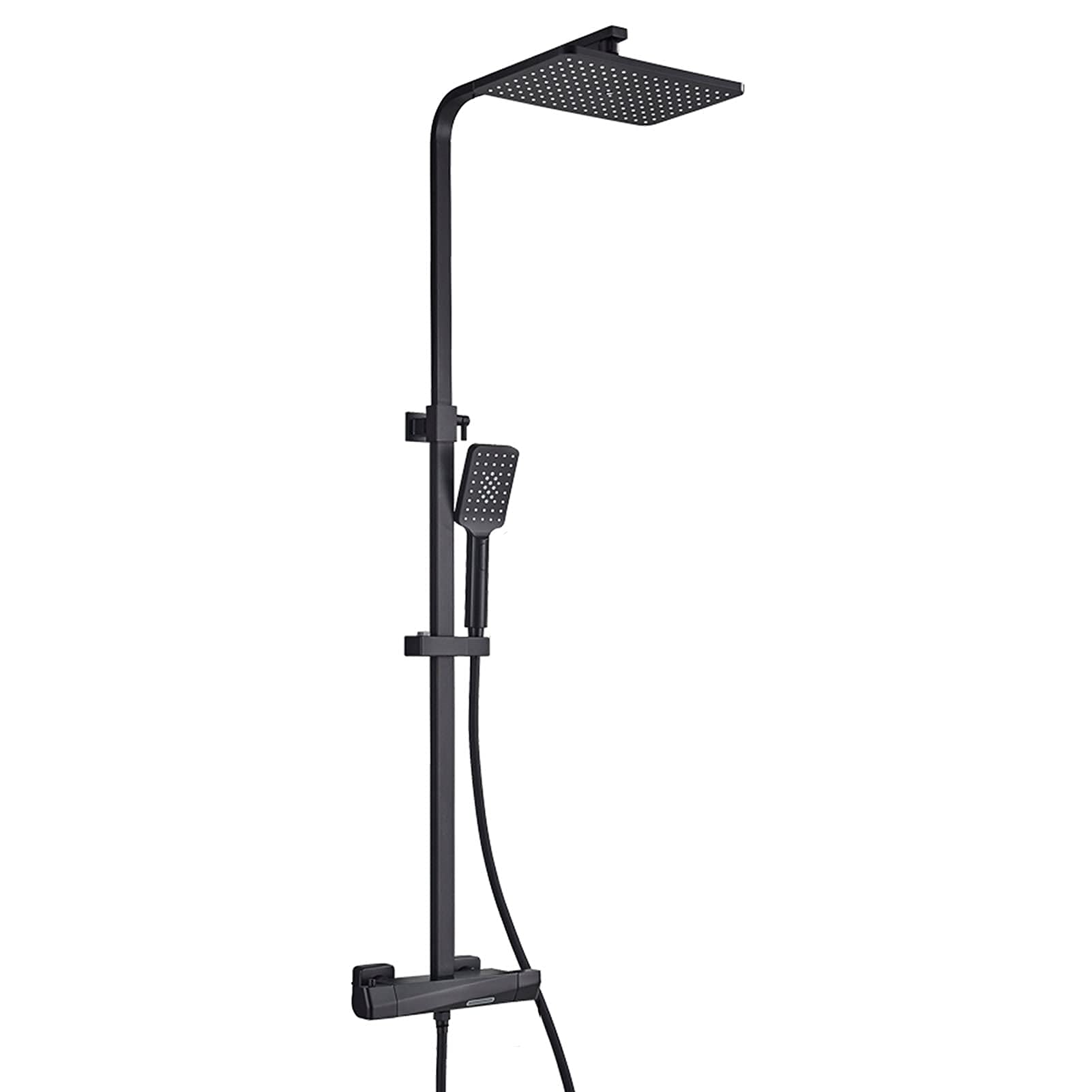 QUSYZD Thermostatic Shower System, Rainfall Shower Head with Hand Shower, Wall Mounted Waterfall Bathtub Mixer Tap, Bathroom Shower Faucet Set,