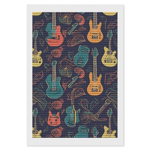 Kit d'art diamant complet motif guitare une idée cadeau originale DIY
