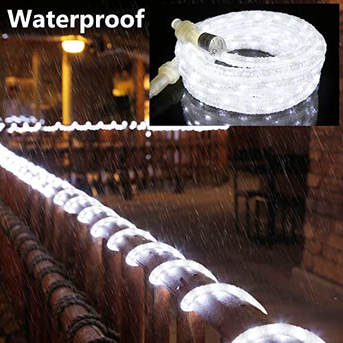 Brizlabs 18Ft 180 Led Rope Lights, 120V Etl Listed Rope Lights Connectable, Indoor Rope Lights, Plugin Outdoor Tube Lights, Led Rope Lights Waterproof For Christmas, Holiday Corridor Patio, Cool White #TOP3
