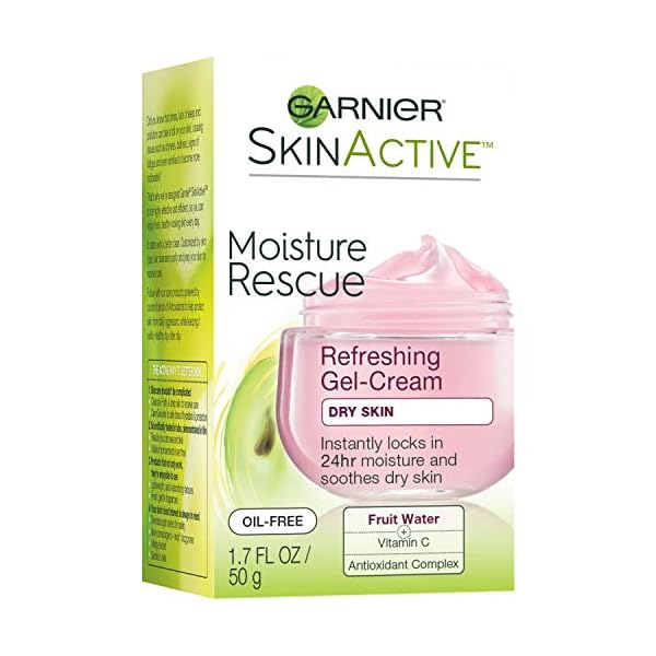 Garnier-SkinActive-Moisture-Rescue-Face-Moisturizer-Dry-Skin-17-oz Garnier SkinActive Moisture Rescue Refreshing Gel-Cream for Dry Skin, Oil-Free, 1.7 Oz (50g), 1 Count (Packaging May Vary)