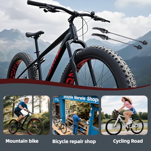 Image of QR Bike Skewer Set 145 /180mm - Quick Release Axle for MTB /Road Bikes, 4.5mm Alloy /Steel, Tool-Free Installation, Heat /Corrosion Resistant, Lightweight (46g /51g) - Fits 20 inch-28 inch Wheels