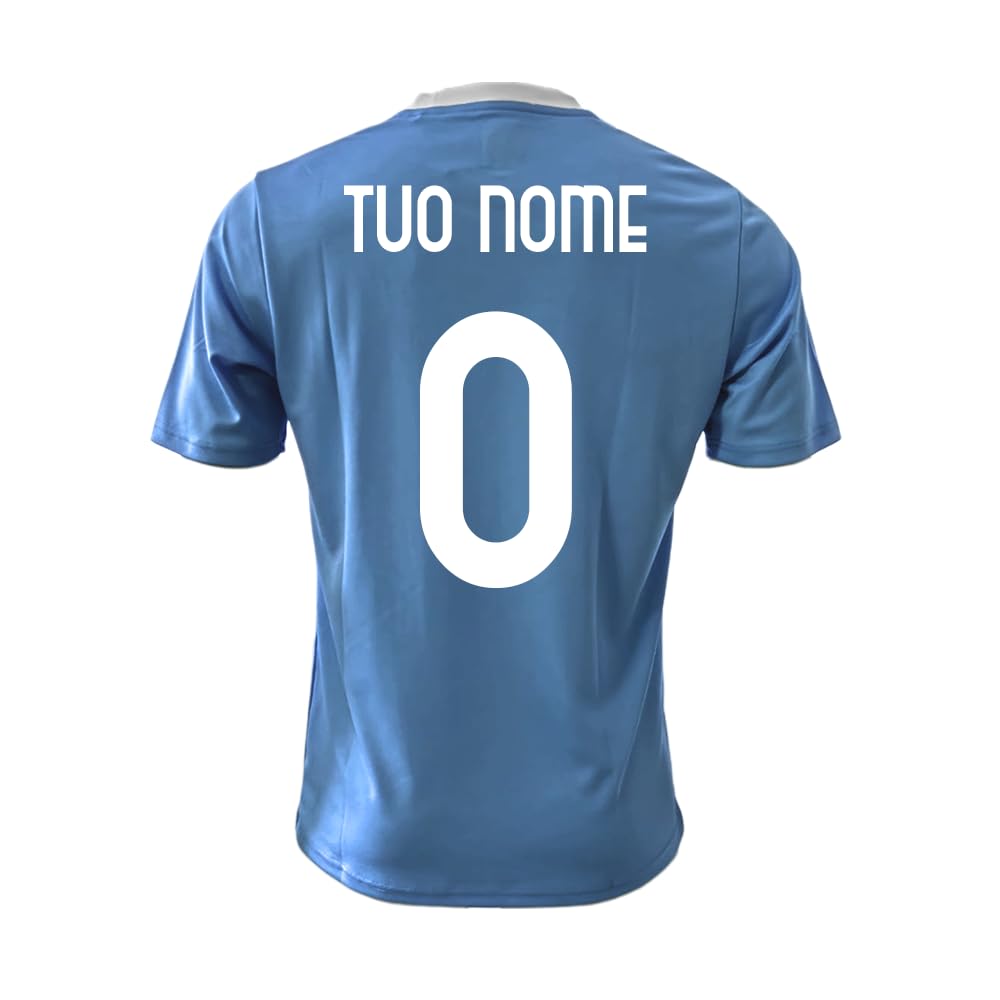 ZeroPlayer Maglia Replica Ufficiale Lazio Personalizzabile con Nome e Numero a Scelta, Modello Home, Celeste, Bianco, Adulto, Ragazzo, Bambino