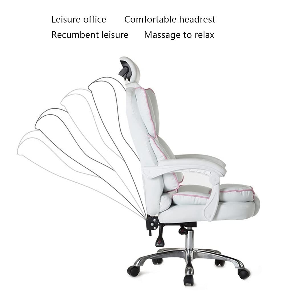 Ergonomiczne krzesło dla graczy z regulowanym oparciem, wygodne obrotowe krzesło biurowe na kółkach, stabilne krzesło komputerowe z podłokietnikami, do domu i biura (brązowy, 65 x 65 x 130 cm)