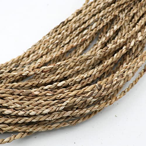 50M di corda in giacinto d'acqua e paglia di larghezza 5MM, intrecciata a mano, materiale in erba, trecce di rattan, lavorata a maglia, per riparazione di sedie, cestino decorativo