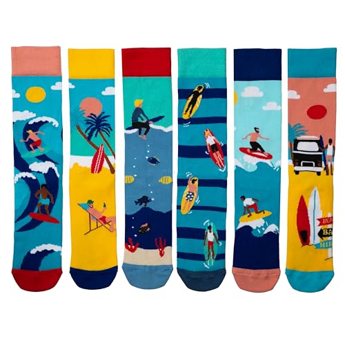 Calcetines United Oddsocks Sock Waves multicolor de algodón elástico en pack de 6 unidades 3