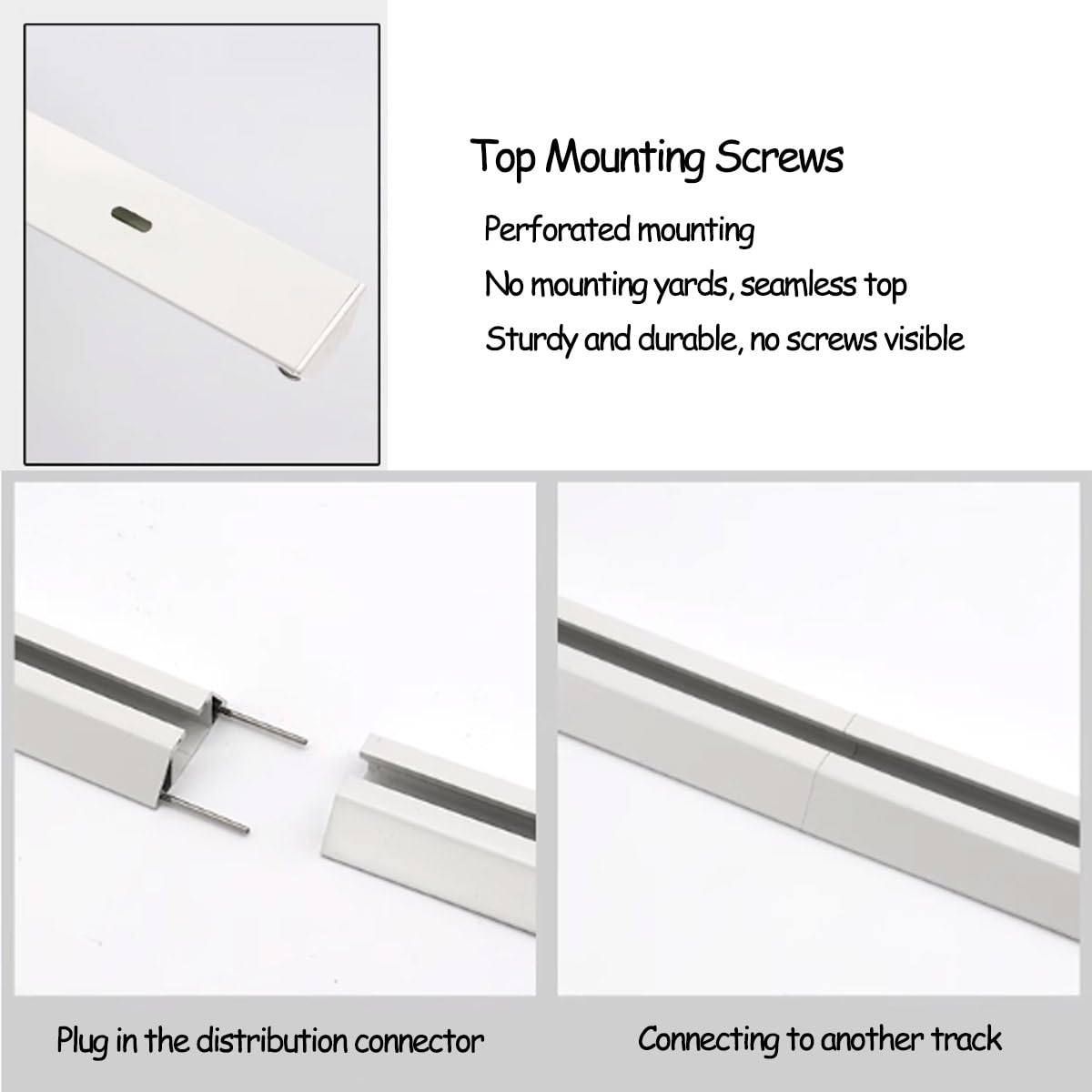 Sistema de riel de cortina de aluminio blanco ultrafino de 170 cm con ruedas silenciosas de doble eje, perfecto para cortinas y separadores de habitación, montado en el techo, diseño funcional
