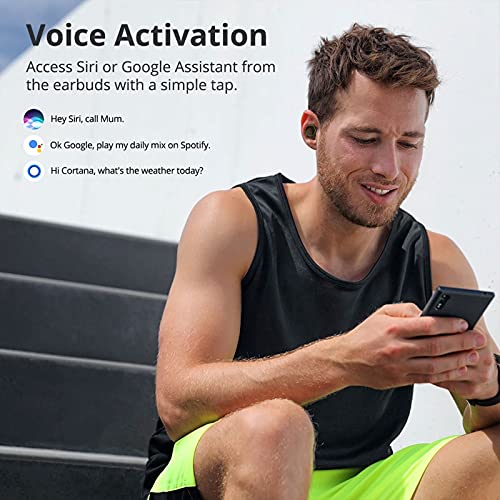 Image of EDYELL V5 True Wireless Earbud, Bluetooth 5.3 TWS 3D Stereo with Earhook, 48H Playtime, Touch Control, Earbuds with Dual-LED Display, IPX7 Waterproof Earphones (FM-HGD-C5S01)
