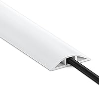 Vista 25 de Cubierta para cable de suelo de 10 pies, para ocultar el cable gris, cubiertas duraderas para cables en el suelo, cubierta de cable de alimentación