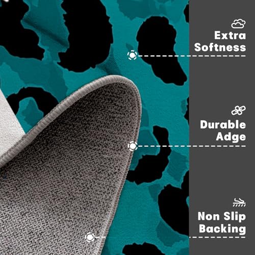 Tapis d'entrée absorbant et lavable avec dossier antidérapant turquoise - 6