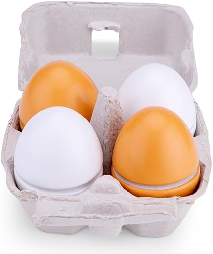 Miniatura 6 de New Classic Toys Juguete de madera para niños, seis huevos de madera, simulación de cocina, juguetes educativos y juguete de percepción del color