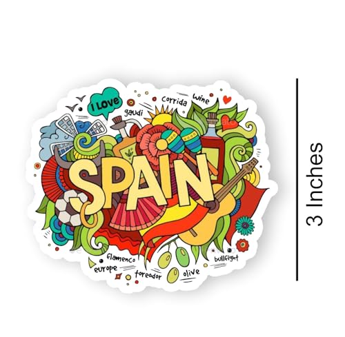 Image of Spain Acrylic Fridge Magnet - UV Textured Printed, Stylish Multicolor Magnet for Fridge, Wardrobe & Metal Surfaces, Pack of 1 (Spain)