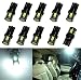 Cutequeen Trading 10pcs LED Car Lights Bulb White T10 5730 6-smd 300 Lumens 194 168 (Pack of 10)