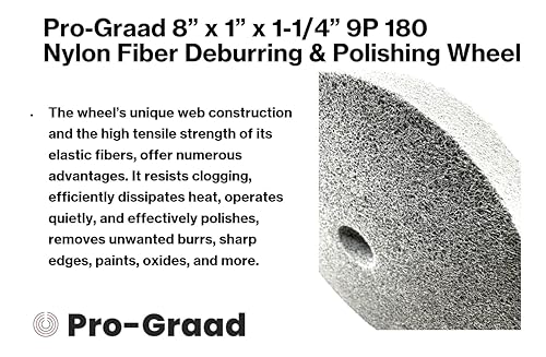 Image of Nylon Fiber Deburring Wheel 8 inch x 1 inch x 1-1 /4 inch 9P Hardness 180Grit Silicon Carbide Brushed Polishing Buffing Unitized Wheel for Bench Grinder Buffing Machine with Adapter for 1 /2 5 /8 3 /4 Arbor