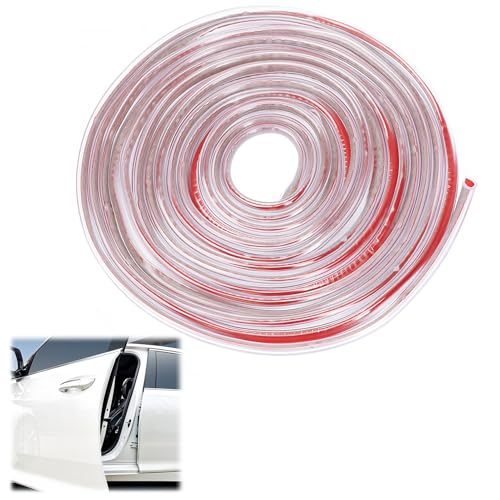 Protection de Bord de Porte de Voiture, Joint de Garniture de 5M en PVC Transparent, Adapté aux et la Plupart des Modèles, Résistant à l'eau et aux UV,...