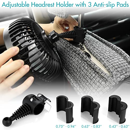 Yonhisdat Car Fan For Backseat, 6-Inch Usb Powered Car Seat Fan, 3 Speeds & 360° Rotatable, Powerful Air Circulation Fan With Adjustable Holder For Vehicles Like Sedan, Suv, Rv, Pickup #TOP2