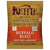 Kettle Brand Potato Chips, Krinkle Cut Buffalo Bleu, Single-Serve 1.5 Ounce (Pack of 24)