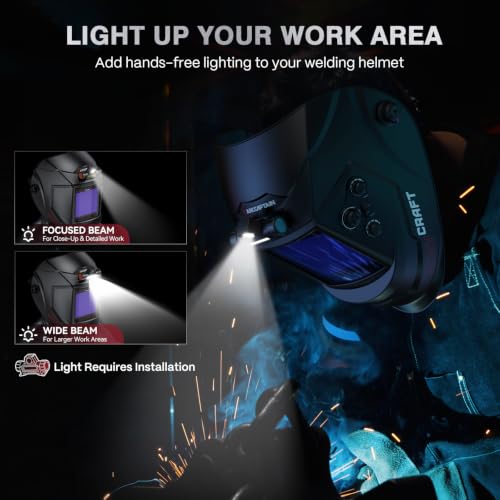 ARCCAPTAIN Auto Darkening Welding Helmet with Light, 3.94"X3.66" Large View - image 3