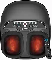 COMFIER Massageador De Pés Shiatsu Com Aquecimento, Aparelho Para Fascite Plantar E Neuropatia, Presentes Ele/Ela, Controle Remoto, Função Pausa, Tamanho Masculino 13, Massagem