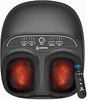 COMFIER Massageador De Pés Shiatsu Com Aquecimento, Aparelho Para Fascite Plantar E Neuropatia, Presentes Ele/Ela, Controle Remoto, Função Pausa, Tamanho Masculino 13, Massagem