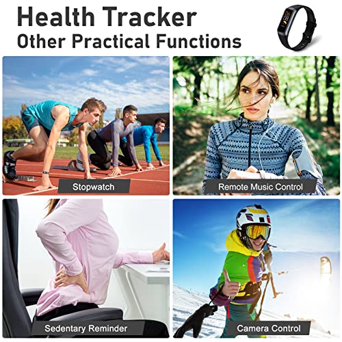 Image of Fitness Tracker with Step Counter /Calories /Stopwatch, Activity Tracker, Health Tracker with Heart Rate Monitor, Sleep Tracker,1.10''AMOLED Touch Color Screen, Pedometer Watch for Women Men