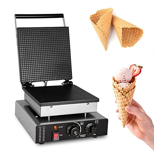 Máquina de conos de helado comercial, máquina eléctrica de cono de gofres de acero inoxidable, molde antiadherente para casa, comercial, casero, helado, molde para hornear conos