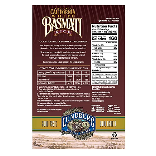 Lundberg Organic California White Basmati Rice, 32 Ounce (Pack Of 1) #TOP1