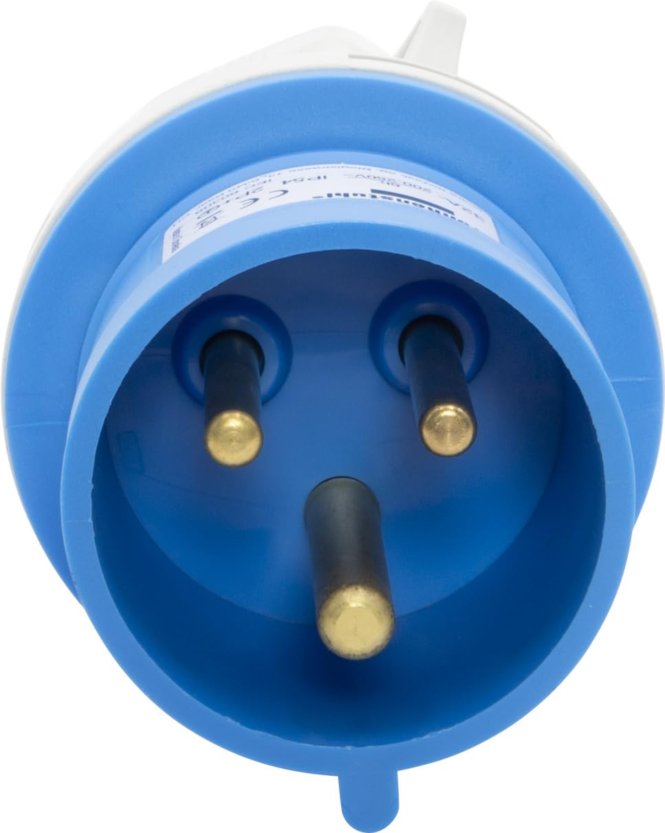 Brennenstuhl Spina Elettrica CEE a 3 Poli per Uso Esterno, Spina CEE 230V/32A, Connessione Avvitabile, Utilizzo all’Aperto, Campeggio, Camper, Cantieri, IP44, 32A