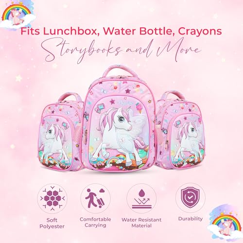 Image of Disney Kids School Bag /Cartoon Printed Causal Daypack /Lightweight Spacious Waterproof Tuition Bag /Backpack for Children /Girls Lightweight, Spacious, Waterproof -12 /15 /17 inches