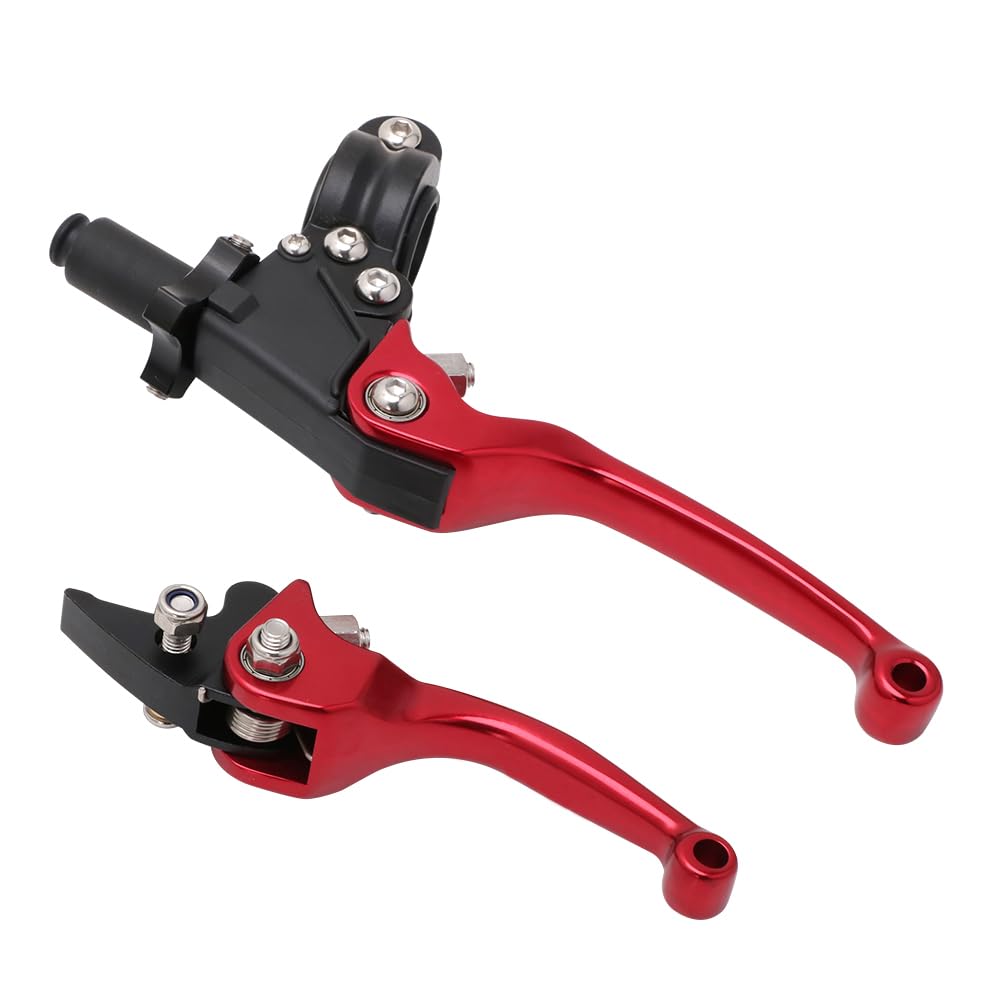 Leva frizione freno pit bike 1 coppia 7/8" 22mm alluminio forgiato pieghevole per 50CC-150CC CRF XR 90/110/125/140/150cc Pit Dirt Bike ATV Mini Bike Rosso