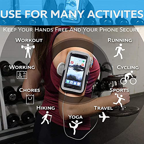 Image of CEUTA Waterproof Sport Armband, Unisex Running Jogging Gym Arm Band Case, Mobile for Fitness Exercise with Adjustable Elastic, All Smart Phones - Support Upto 6 inches (Black)