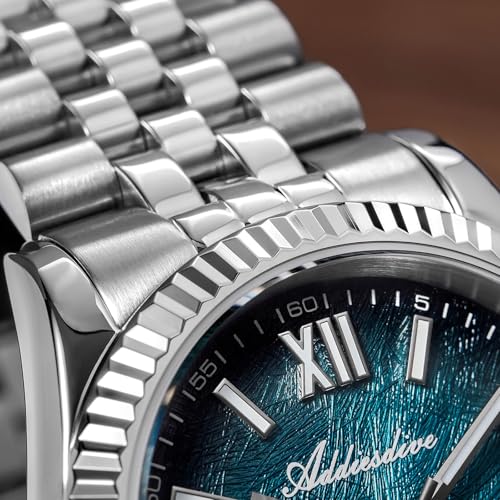Image of ADDIESDIVE 10.6 MM Luxury Watches for Men Women Roman Numerals Synthetic Sapphire VH Sweep Second Fluted Bezel Casual Wear Unisex Watch
