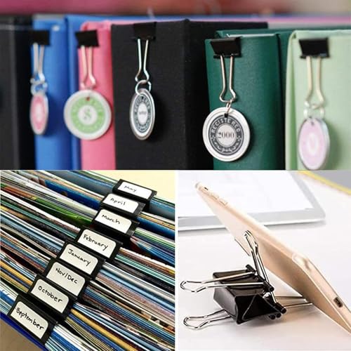 170 Pcs Binder Clips Assorted Sizes, Black Large, Medium, Small Binder Paper Clips for Office Supplies, Home, School,Business Document Organizing(Black)