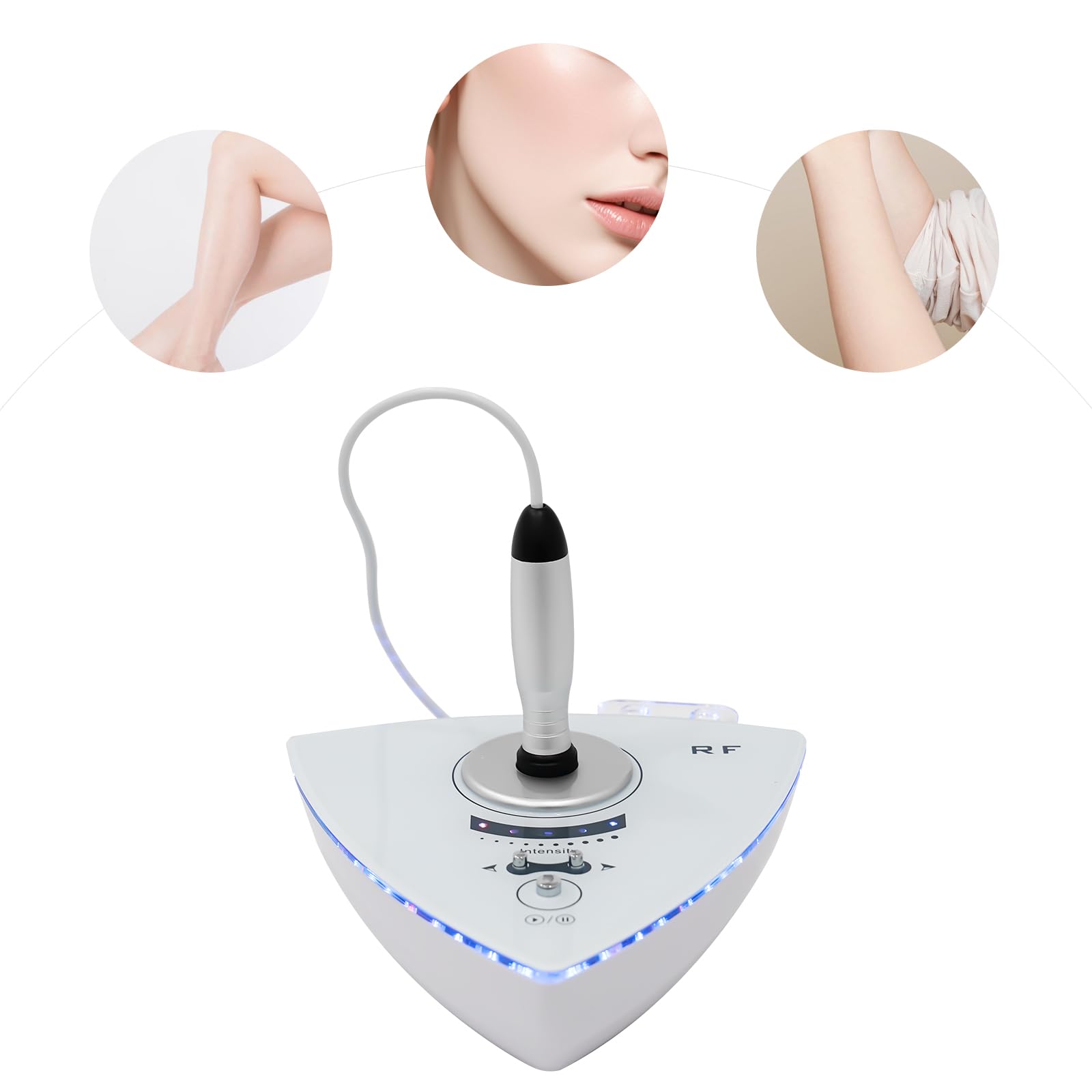 RF Radiofrequenz Gerät Gesicht mit 3 Sonden und 5 Intensitäten 75W Anti Aging Falten Schönheitsmaschinen Hautverjüngung Gesichtsmassagegerät Gegen für Augen Gesicht Körper