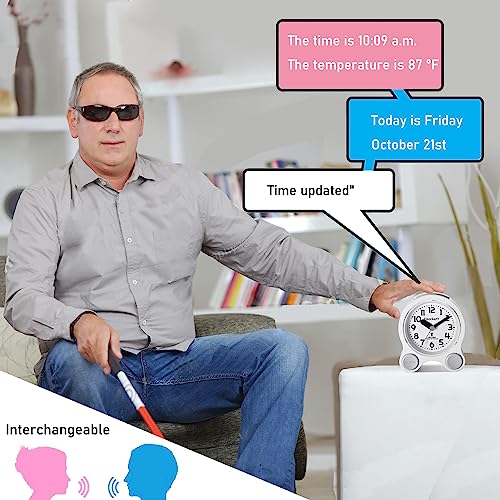 Hearkent Atomic Talking Clock 5 Sets Of Separate Alarms English Speaking Pleasant Male Or Female Voice Switchable (Green) #TOP4