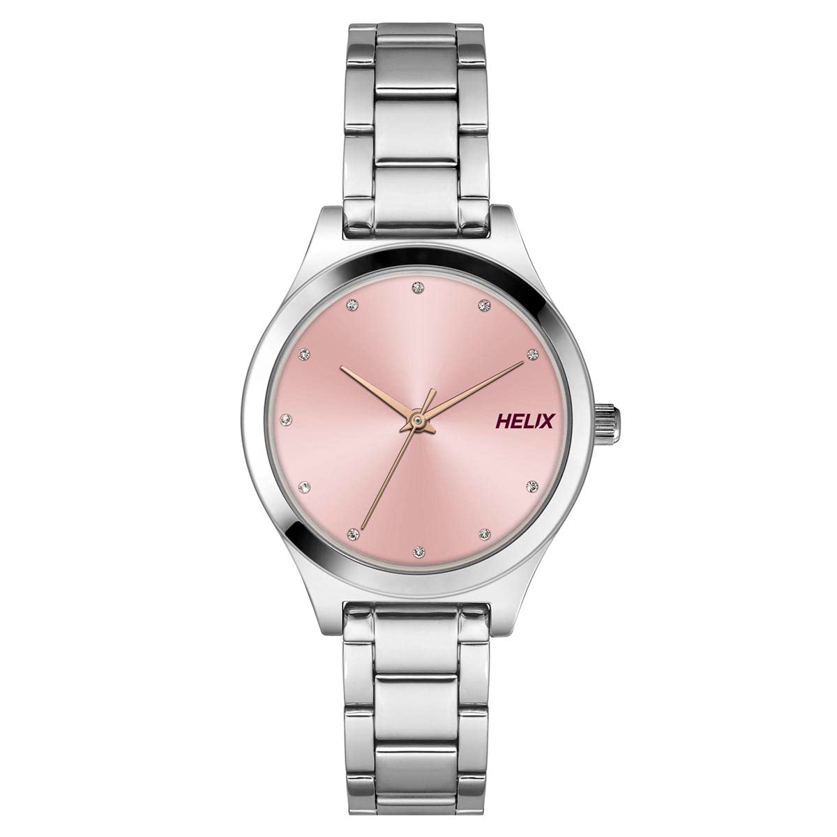 Helix by Timex Pink Round Analog Watches for Women | Quartz Movement Stainless Steel Bracelet Ladies Watches | Upto 30 m Water Resistance with Foldover Clasp Closure | Gift for Women TW049HL08 (B0BQY57H3M) Amazon Price History, Amazon Price Tracker