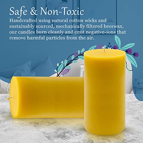 Alternative Imagination Pure Beeswax Candle - Large Pillar Handmade Candle, 100% Beeswax Candle, Natural Pillar Candle, 80 Hour Beeswax Candle, Tall Wax Candle, Hypoallergenic Candle, 6 Inch #TOP1