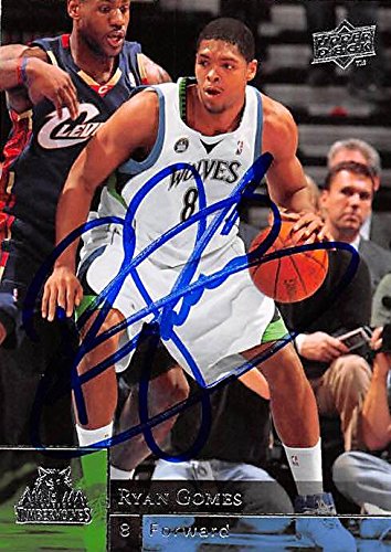 Sports Memorabilia Autograph Warehouse 245387 Ryan Gomes Autographed Basketball Card - Minnesota Timberwolves 2009 Upper Deck - No. 111