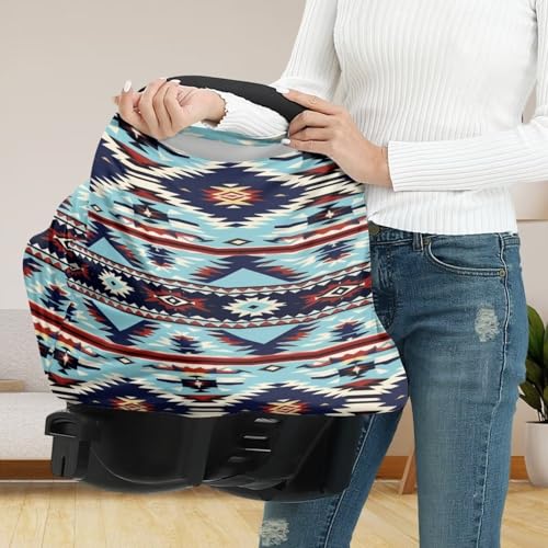 Image of Youngerbaby Aztec Western Nursing Cover Breastfeeding Soft Infant Carseat Canopy Stretchy Breathable Cover for Stroller High Chair Shopping Cart Canopies
