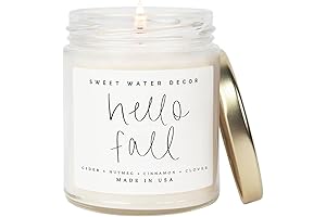 Sweet Water Decor Hello Fall 9oz Scented Soy Candles for Home