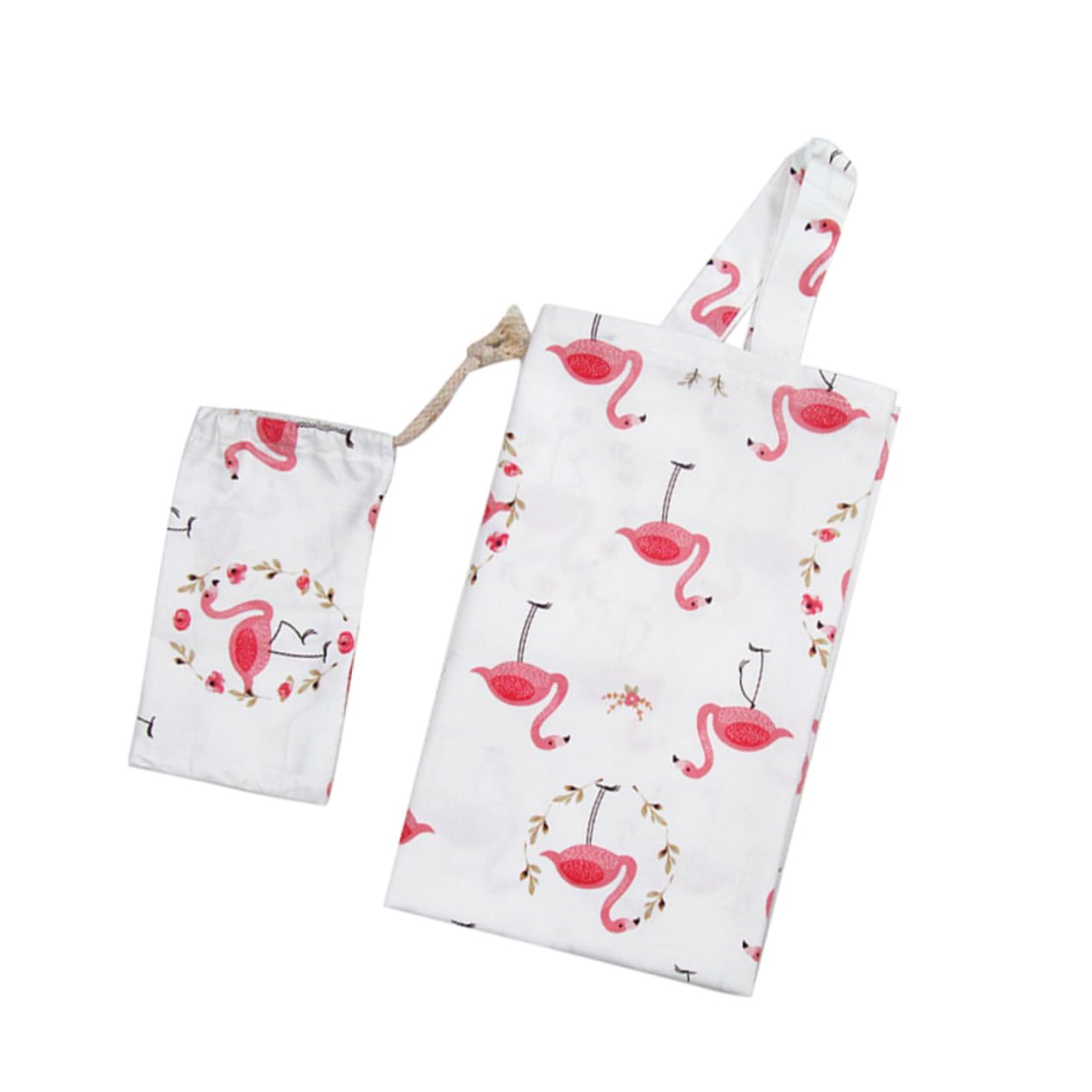 ifundom 3pezzi Copertura Per Allattamento Cotone Con Supporto Per Collo Scialle Per Allattamento Leggero e Pratico Con Borsa Portaoggetti Per Uso Esterno Flamingo