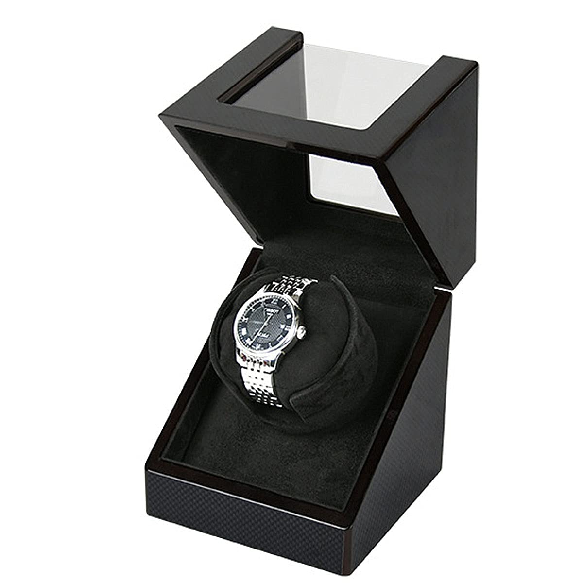 QUSYZD Watch Boxes Watch Winder for Automatic Watches, with Super Quiet Motor, 2-Rotation Mode Setting, Fit Lady and Man Watches,Blackone-A