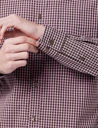Image of Park Avenue Men's Pure Cotton Checks Pattern Slim Fit Semi Cutaway Collar Full Sleeve Formal Shirt