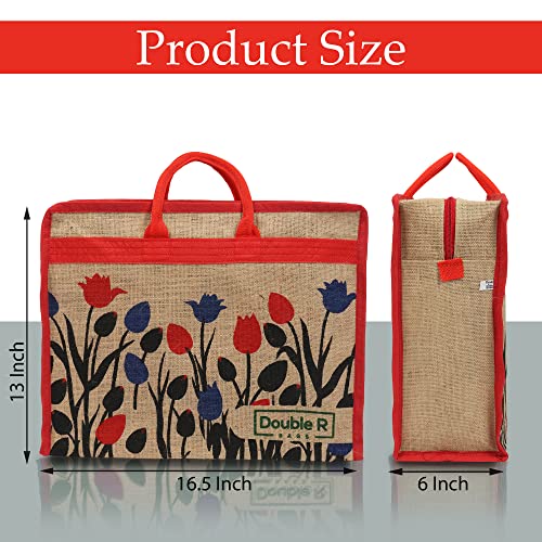 Image of DOUBLE R BAGS Jute Eco-Friendly Tote Bag: Stylish, Spacious, and Sustainable - Perfect for Everyday Errands and Adventures!