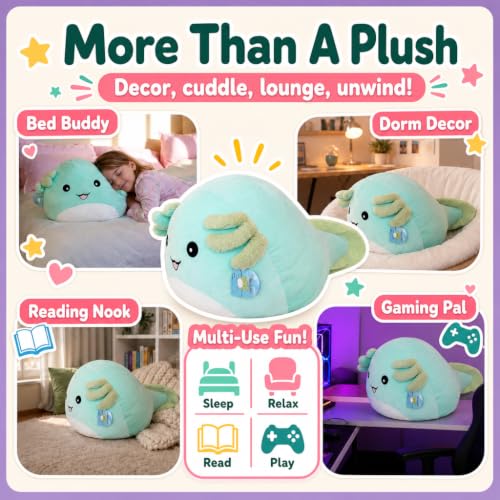 Image of Jumbo Axolotl Plush Pillow Toy - 29 Inch Large Squishy Giant XXL Stuffed