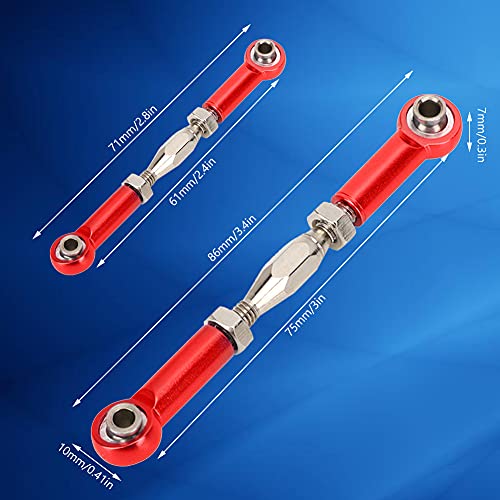 Rc Pull Rod, 6Pcs Adjustable Servo Links Tie Rod Aluminum Alloy Turnbuckle Rod Linkage Set For Rc Hobby Car Model(Red) Rc Turnbuckles #TOP4