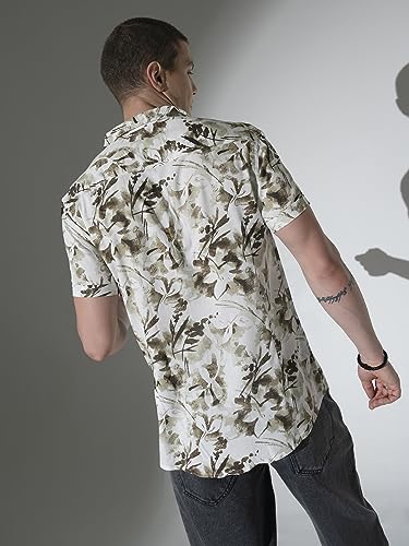 Image of Hubberholme Men's Rayon Relaxed Fit Printed Half Sleeve Resort Shirt