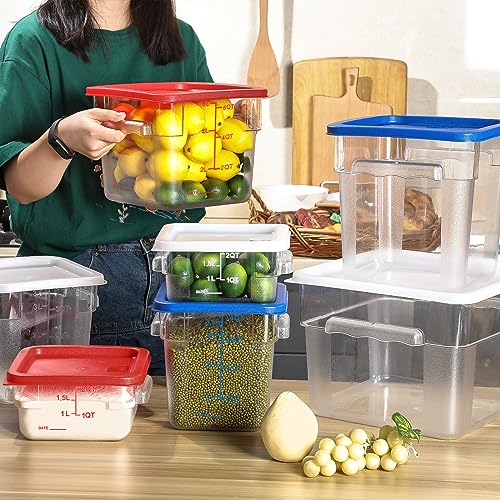 Huwena SHY-HUWENA-258 4 Pcs Commercial Food Storage Container With Lid Clear Square Container Set thumb #5