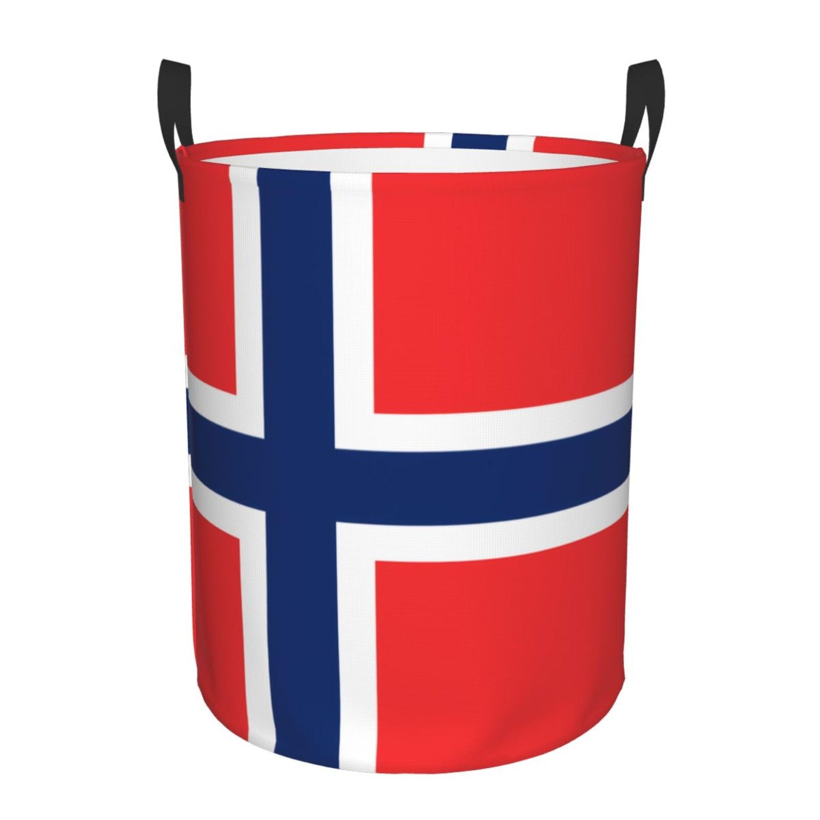 S Circular Hamper Norwegian flag Print for Dirty Clothes