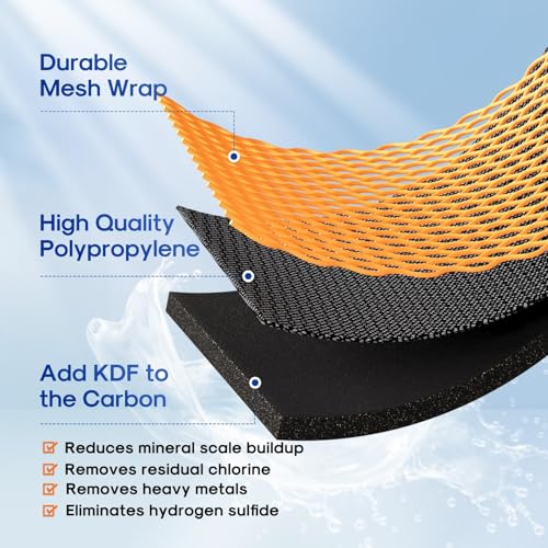 Image of ICEPURE 5 Micron 4.5 inch x 10 inch CTO10BB-KDF Whole House Water Filter Coconut Shell Activated Carbon and KDF Replacement Cartridge Heavy Metal Removal Filter, 1PACK