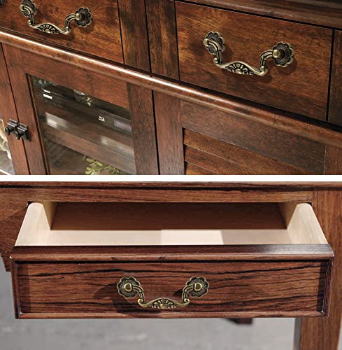 Uenhoy 6 Pcs 3 Inch Bail Handle Drop Pulls Vintage Drop Bail Drawer Pulls Antique Bronze Cabinet Pull Handles (3" Hole Spacing, 4" Total Length) - Image 5